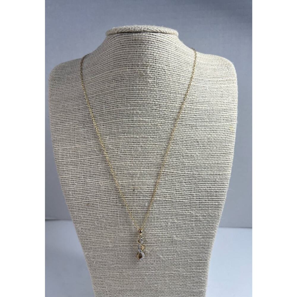 PAJ BB Infinity Necklace Women New Gold Clear‎ CZ Pendant Cable Chain 17.5in